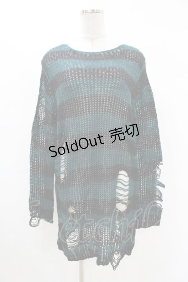 画像1: KILL STAR / Sea Punk Knit Sweater XS ブルーグリーン H-25-02-28-1023-SL-TO-KB-ZH (1)