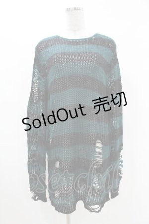 画像: KILL STAR / Sea Punk Knit Sweater XS ブルーグリーン H-25-02-28-1024-SL-TO-KB-ZH