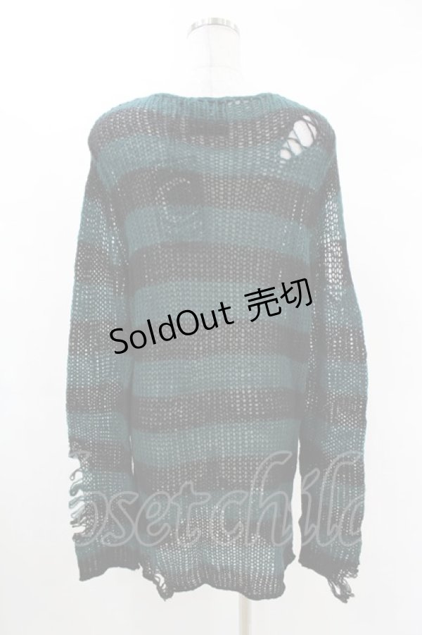 画像2: KILL STAR / Sea Punk Knit Sweater XS ブルーグリーン H-25-02-28-1024-SL-TO-KB-ZH (2)