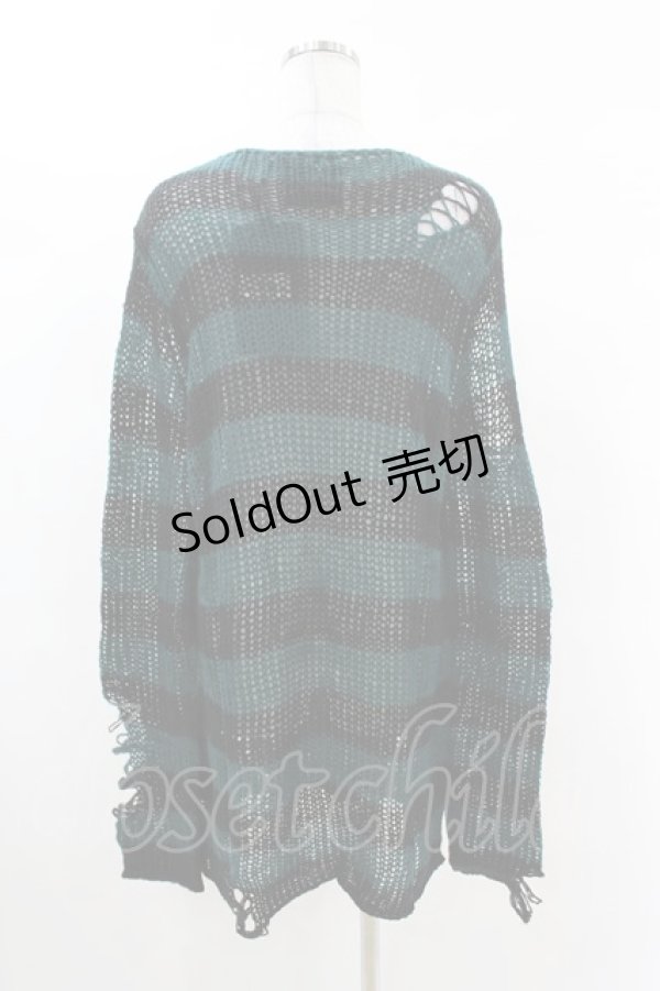 画像2: KILL STAR / Sea Punk Knit Sweater XS ブルーグリーン H-25-02-28-1026-SL-TO-KB-ZT0407S (2)
