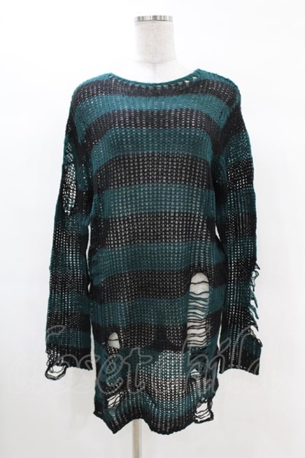 画像1: KILL STAR / Sea Punk Knit Sweater XS ブルーグリーン H-25-02-28-1027-SL-TO-KB-ZI (1)