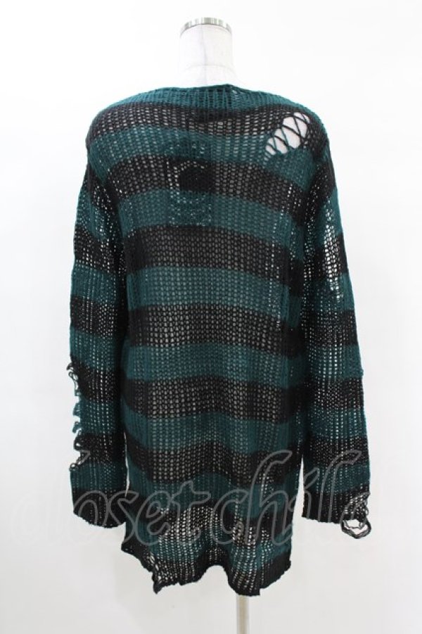 画像2: KILL STAR / Sea Punk Knit Sweater XS ブルーグリーン H-25-02-28-1027-SL-TO-KB-ZI (2)