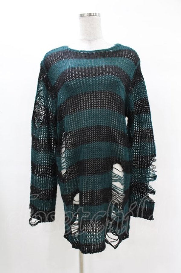 画像1: KILL STAR / Sea Punk Knit Sweater XS ブルーグリーン H-25-02-28-1028-SL-TO-KB-ZY (1)