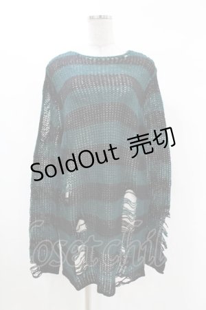 画像: KILL STAR / Sea Punk Knit Sweater XS ブルーグリーン H-25-02-28-1029-SL-TO-KB-OS