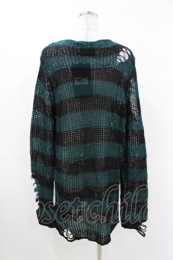 画像2: KILL STAR / Sea Punk Knit Sweater XS ブルーグリーン H-25-02-28-1029-SL-TO-KB-ZH (2)