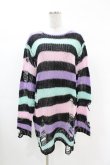 画像1: KILL STAR / Pastel Punk Knit Sweater M 黒×ピンク×パープル×ミント H-25-02-28-1043-SL-TO-KB-OS (1)