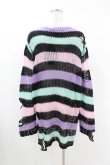 画像2: KILL STAR / Pastel Punk Knit Sweater M 黒×ピンク×パープル×ミント H-25-02-28-1043-SL-TO-KB-OS (2)