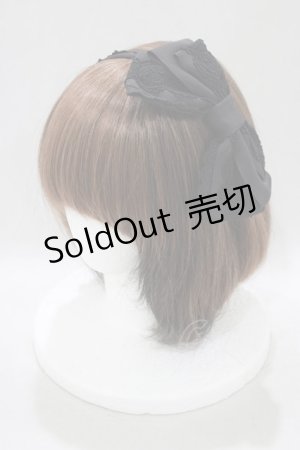 画像: BABY,THE STARS SHINE BRIGHT / グログランリボンレースカチューシャ  ブラック H-25-02-28-066-BA-AC-NS-ZH