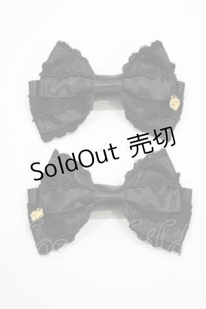 画像: BABY,THE STARS SHINE BRIGHT / Dreaming Alice トランプレースリボンクリップ  ブラック H-25-02-28-070-BA-AC-NS-ZH
