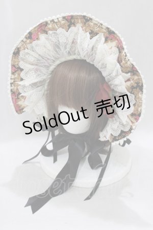 画像: ALICE and the PIRATES / 追憶のオーナメントローズ柄ボンネット  ブラック H-25-02-28-076-PA-AC-NS-ZH