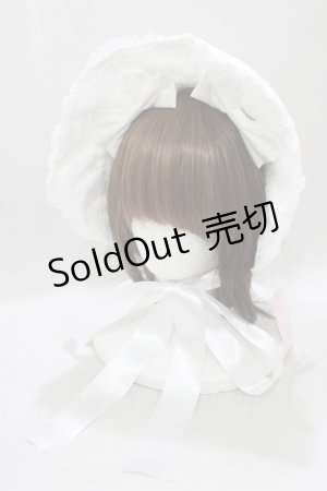 画像: metamorphose / 無地ラッセルレースつきボンネット  オフ H-25-02-28-077-ME-AC-NS-ZH