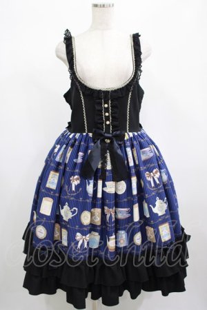 画像: metamorphose / 【プラスサイズ】Classic Tea House ジャンパースカート プラスサイズ ブルー H-25-02-28-006-ME-OP-NS-ZH