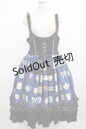 画像: metamorphose / 【プラスサイズ】Classic Tea House ジャンパースカート プラスサイズ ブルー H-25-02-28-006-ME-OP-NS-ZH