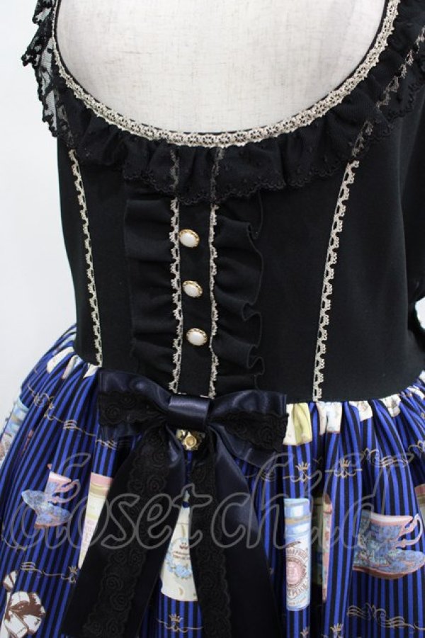 画像5: metamorphose / 【プラスサイズ】Classic Tea House ジャンパースカート プラスサイズ ブルー H-25-02-28-006-ME-OP-NS-ZH (5)