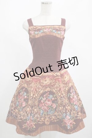 画像: Innocent World / 宮殿の薔薇フレアージャンパースカート M ワイン H-25-02-28-008-IW-OP-NS-ZH