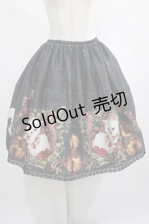 画像: Enchantlic Enchantilly / 猫の王女さまの音楽会〜ヴァイオリン〜 スカート Free ブラック H-25-02-28-021-LO-SK-NS-ZH