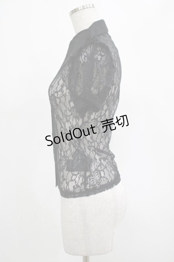 画像2: KILL STAR / Vexina Lace Collar Blouse XS ブラック H-25-03-01-034-SL-BL-KB-ZH (2)