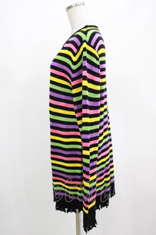 画像2: KILL STAR / Rainbow Warrior Knit Sweater S 黒×レインボー H-25-03-01-050-SL-TO-KB-ZI (2)