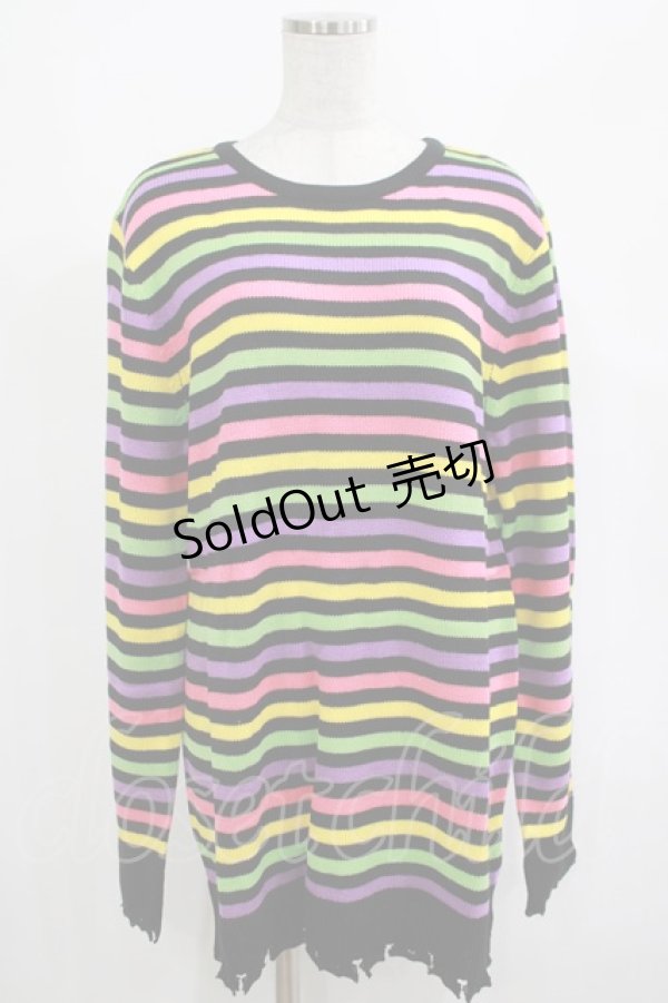 画像1: KILL STAR / Rainbow Warrior Knit Sweater XS 黒×レインボー H-25-03-01-054-SL-TO-KB-ZS (1)