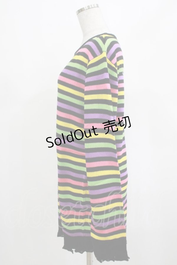 画像2: KILL STAR / Rainbow Warrior Knit Sweater XS 黒×レインボー H-25-03-01-054-SL-TO-KB-ZS (2)