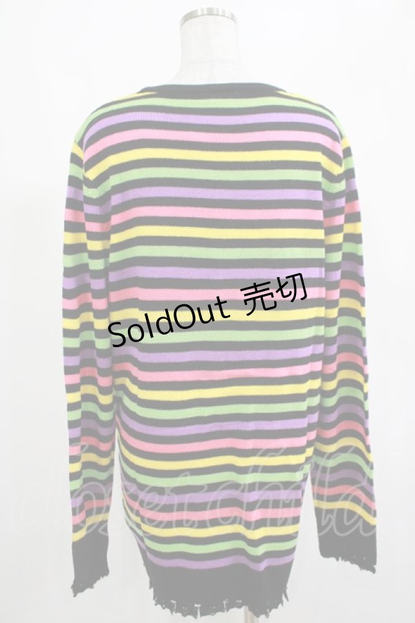 画像3: KILL STAR / Rainbow Warrior Knit Sweater XS 黒×レインボー H-25-03-01-054-SL-TO-KB-ZS (3)