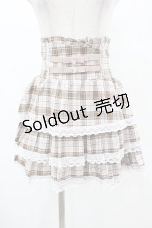 画像: Princess Melody / チェック&無地3段フリルスカート Free ピンクベージュ H-25-03-01-1041-EL-SK-NS-ZH