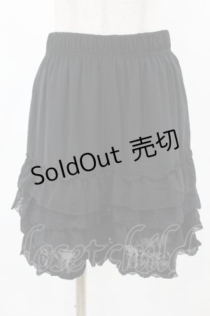 画像: axes femme POETIQUE / レースフリルペチパンツ M ブラック H-25-03-01-1047-AX-PA-NS-ZH
