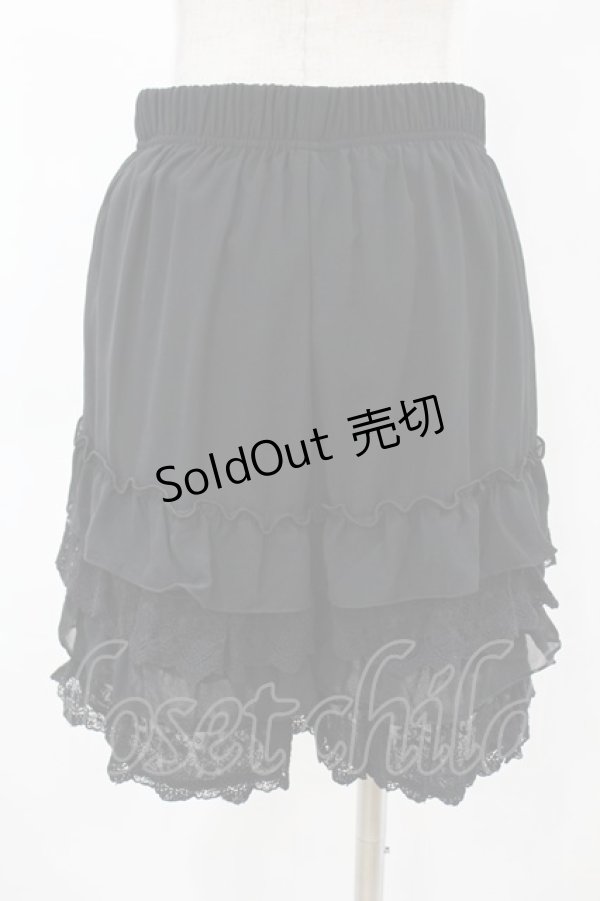 画像2: axes femme POETIQUE / レースフリルペチパンツ M ブラック H-25-03-01-1047-AX-PA-NS-ZH (2)