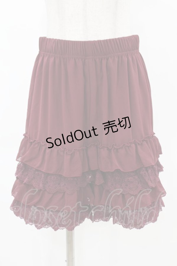 画像1: axes femme POETIQUE / レースフリルペチパンツ M ボルドー H-25-03-01-1048-AX-PA-NS-ZH (1)