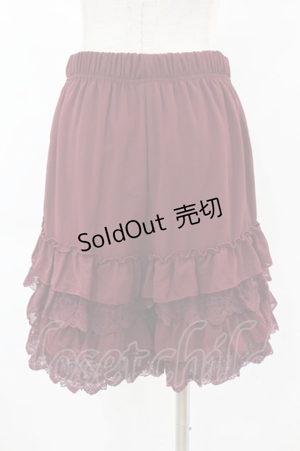 画像2: axes femme POETIQUE / レースフリルペチパンツ M ボルドー H-25-03-01-1048-AX-PA-NS-ZH (2)