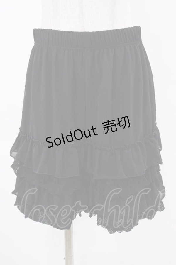 画像1: axes femme POETIQUE / レースフリルペチパンツ M ブラック H-25-03-01-1049-AX-PA-NS-ZH (1)