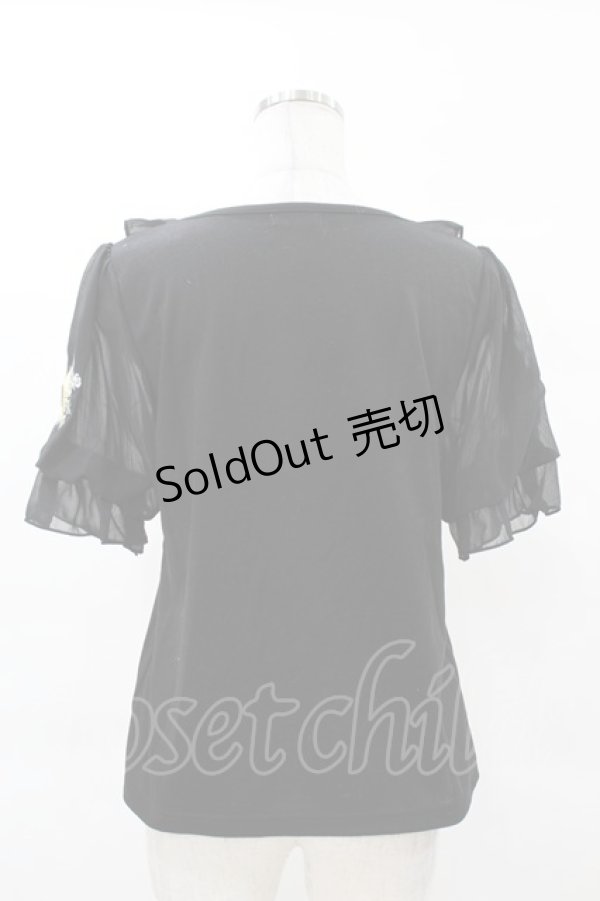 画像2: axes femme POETIQUE / ヒマワリ刺繍フリルカットプルオーバー M ブラック H-25-03-01-1055-AX-TO-NS-ZH (2)