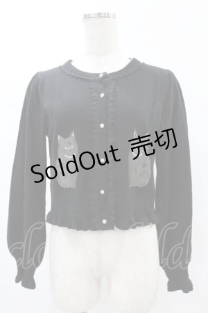 画像: axes femme kawaii / 猫会ニットカーデ M ブラック H-25-03-01-1061-AX-TO-NS-ZH
