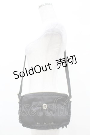 画像: Maison de FLEUR / ビジューリボンフリルミニショルダー  ブラック H-25-03-01-1019-LO-BG-NS-ZH