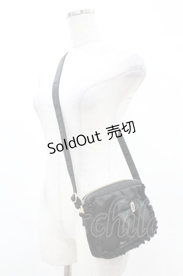 画像2: Maison de FLEUR / ビジューリボンフリルミニショルダー  ブラック H-25-03-01-1019-LO-BG-NS-ZH (2)
