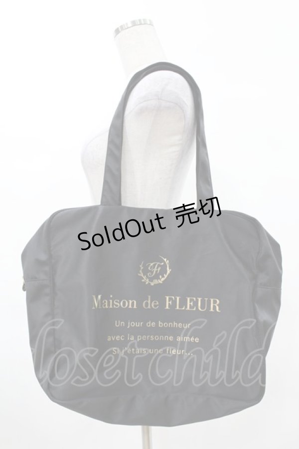 画像1: Maison de FLEUR / キャリーオンバッグ  ブラック H-25-03-01-1023-LO-BG-NS-ZH (1)