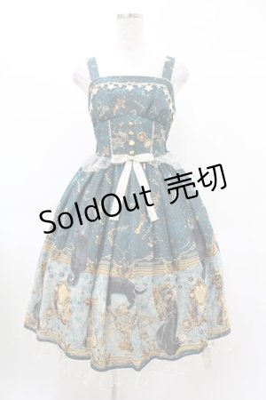 画像: metamorphose / 黒猫と魔法の地図リボンジャンパースカート サイズ1  H-25-03-01-1030-ME-OP-NS-ZH