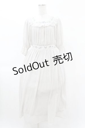画像: Fi.n.t / ローズクロスステッチ刺繍シフォンワンピース Free IVORY H-25-03-01-1033-CA-OP-NS-ZH