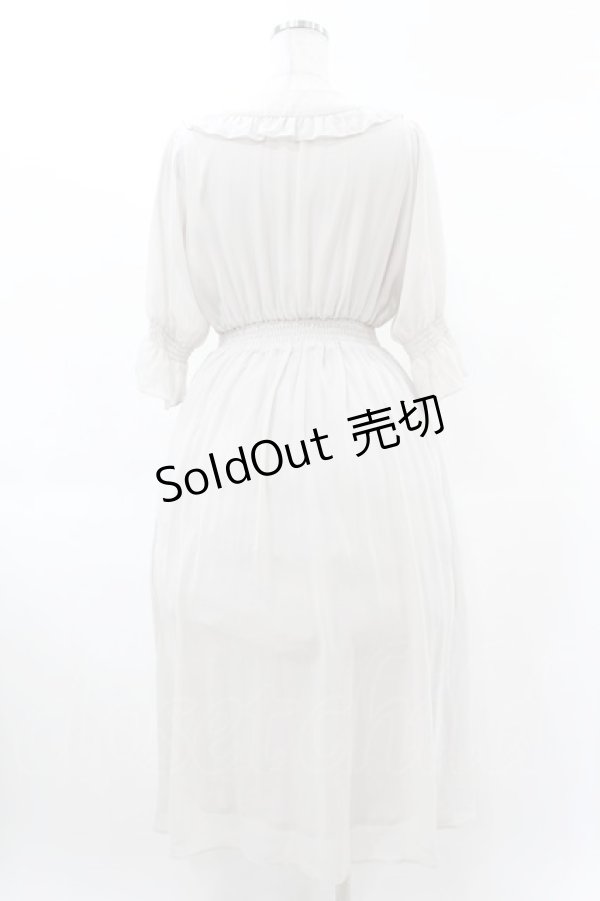 画像2: Fi.n.t / ローズクロスステッチ刺繍シフォンワンピース Free IVORY H-25-03-01-1033-CA-OP-NS-ZH (2)