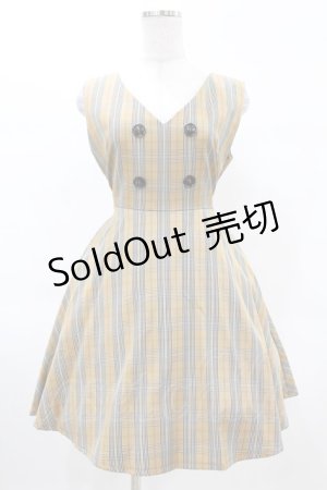 画像: evelyn / ダブルボタンチェックワンピース Free ベージュ H-25-03-01-1038-LO-OP-NS-ZH