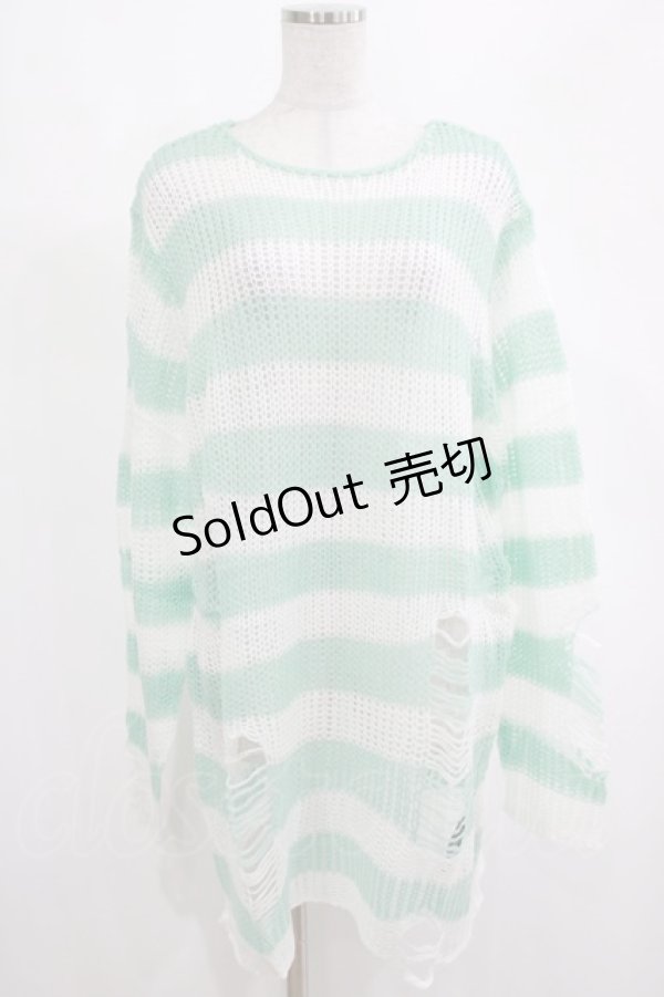 画像1: KILL STAR / Peppermint knit Sweater L ミント H-25-03-01-067-SL-TO-KB-ZY (1)