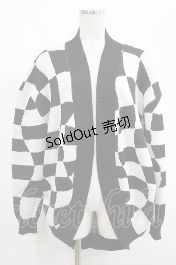 画像1: KILL STAR / Your Move Cardigan XS 黒×白 H-25-03-01-070-SL-TO-KB-ZT311 (1)