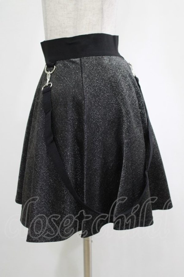 画像2: KILL STAR / Studio 666 Skater Skirt XS グリッターブラック H-25-03-01-006-SL-SK-KB-ZH (2)