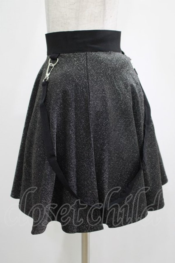 画像2: KILL STAR / Studio 666 Skater Skirt XS グリッターブラック H-25-03-01-007-SL-SK-KB-ZH (2)