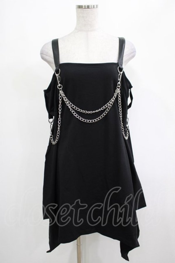 画像1: KILL STAR / Pleasure & Chain Dress M ブラック H-25-03-01-026-SL-OP-KB-ZI (1)