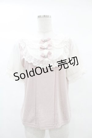 画像: LIZ LISA / レースリボンビジューカットトップス Free ピンク H-25-03-02-1056-LO-TO-NS-ZH