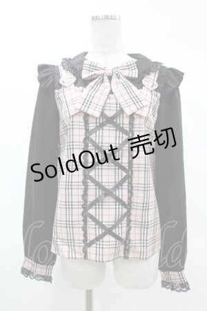 画像: Princess Melody / サスペンダー付きチェックブラウス Free ブラック/ピンク H-25-03-02-1058-EL-BL-NS-ZH
