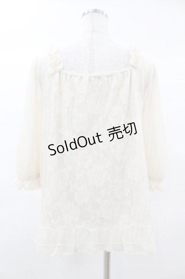 画像2: axes femme POETIQUE / ドットチュールトップス M アイボリー H-25-03-02-1059-AX-TO-NS-ZH (2)