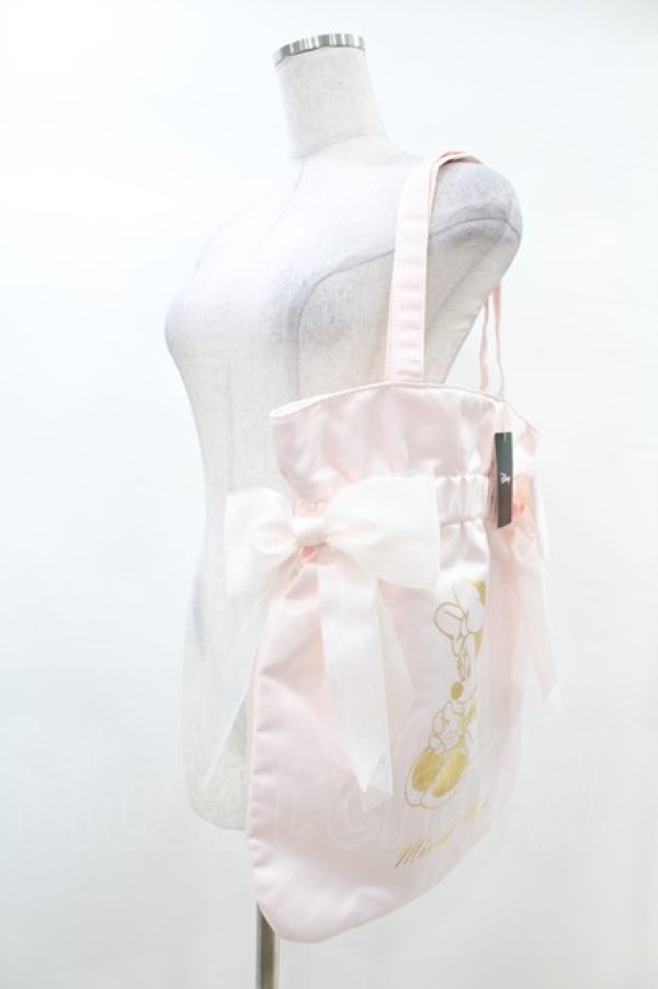画像2: Maison de FLEUR / Minnie Mouse/ダブルリボントートバッグ  ライトピンク H-25-03-02-1015-LO-BG-NS-ZH (2)