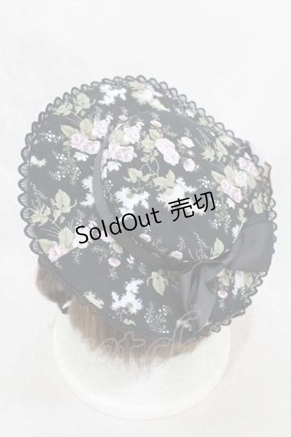 画像2: Kurumi Collaboration / 花柄ヘッドドレス  ブラック H-25-03-02-1002-0-AC-NS-ZH (2)